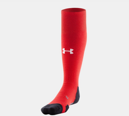 Adult UA Team Over-The-Calf Socks- Red and Black